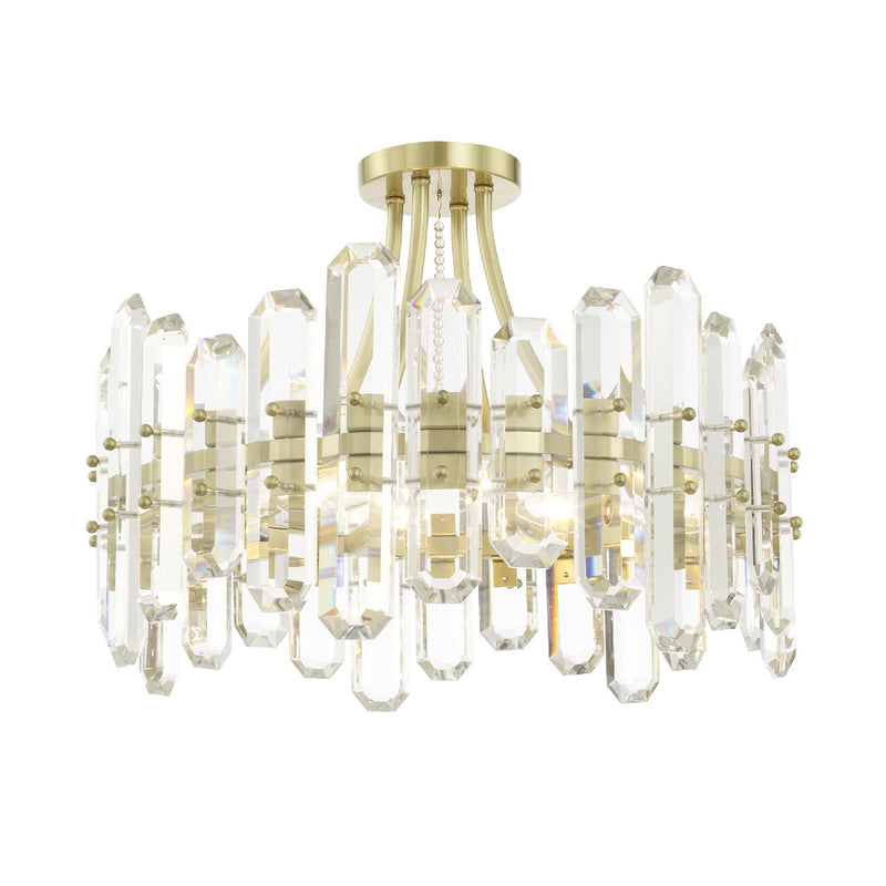 Crystorama - BOL-8884-AG - Four Light Semi Flush Mount - Bolton - Aged Brass