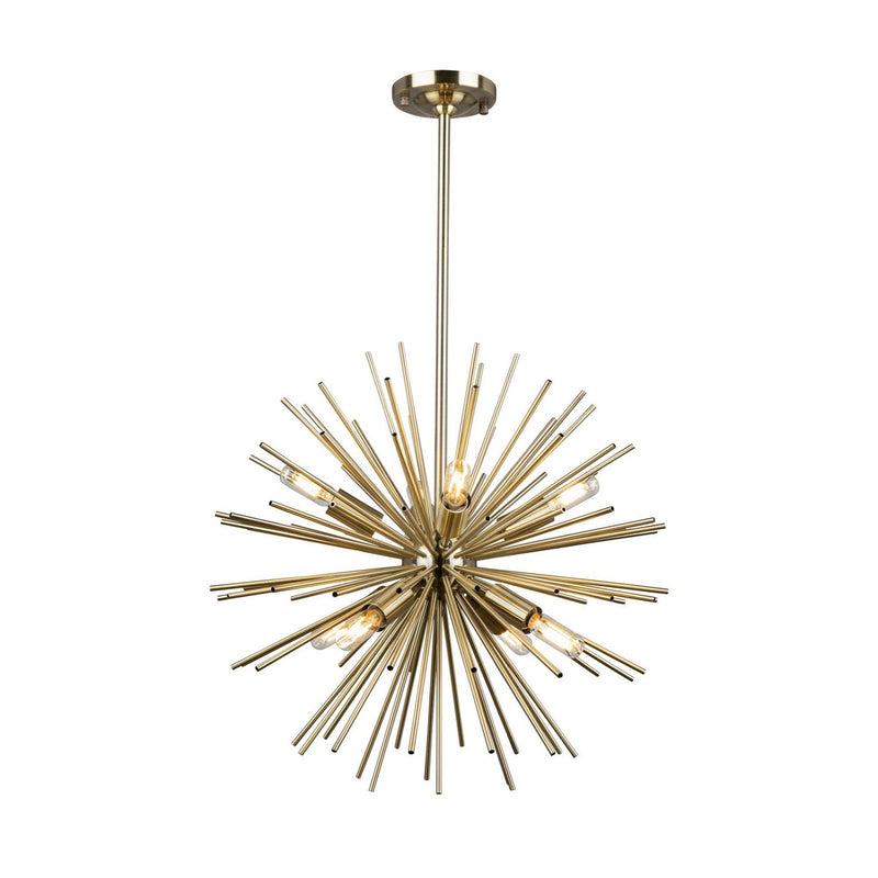 Artcraft - AC11443 - Eight Light Chandelier - Sunburst - Satin Brass