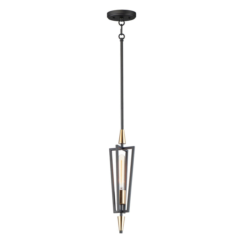 Maxim - 11653BKSBR - One Light Pendant - Wings - Black / Satin Brass