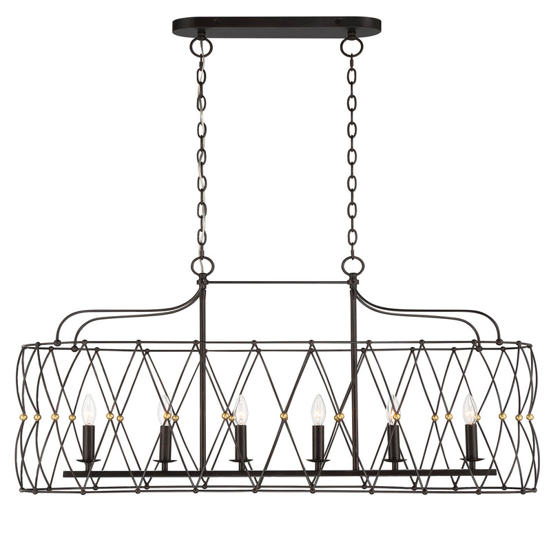 Crystorama - ZUC-A9037-EB-GA - Six Light Chandelier - Zucca - English Bronze + Antique Gold