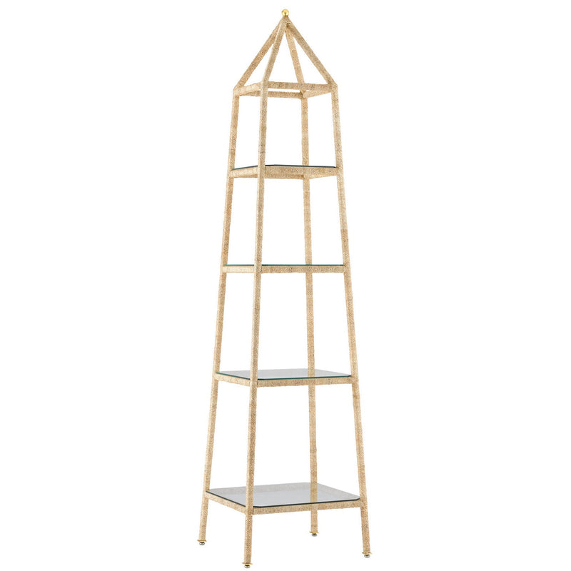 Currey and Company - 3000-0181 - Etagere - Narra Rope Etagere - Natural/Contemporary Gold Leaf