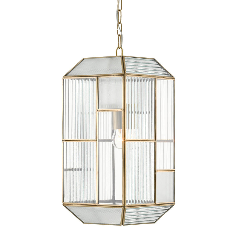 Currey and Company - 9000-0749 - One Light Pendant - Bardolph Pendant - Antique Brass/Clear