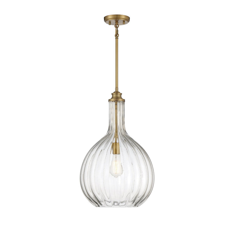 Savoy House - 7-2255-1-322 - One Light Pendant - Brandon - Warm Brass