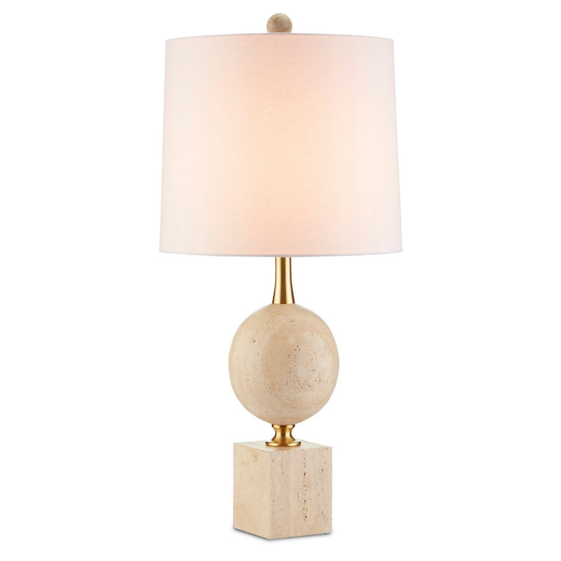 Currey and Company - 6000-0718 - One Light Table Lamp - Adorno Table Lamp - Natural/Beige/Antique Brass