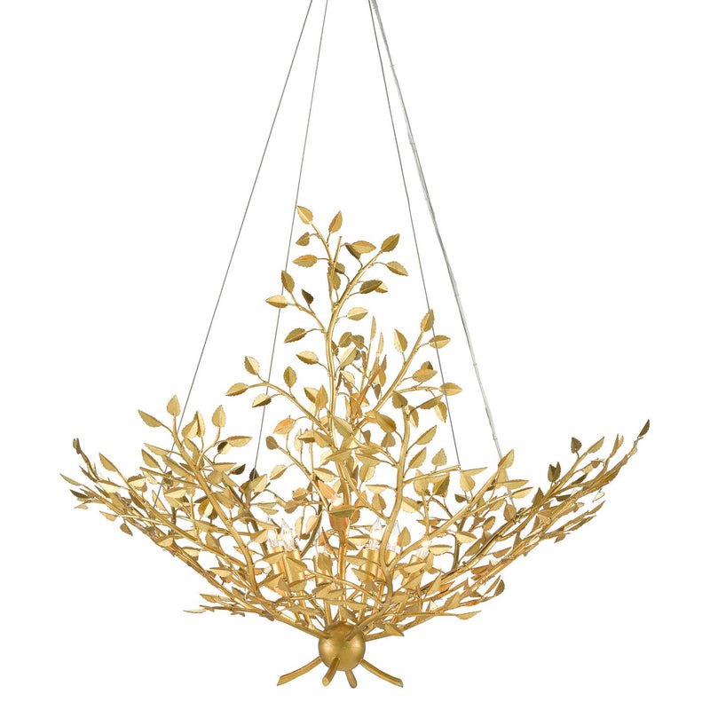 Currey and Company - 9000-0778 - Eight Light Chandelier - Huckleberry Collection - Contemporary Gold Leaf