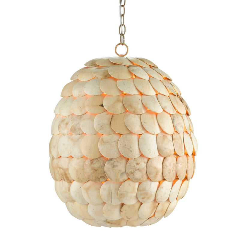 Currey and Company - 9000-0784 - Three Light Pendant - Buko Collection - Coco Cream
