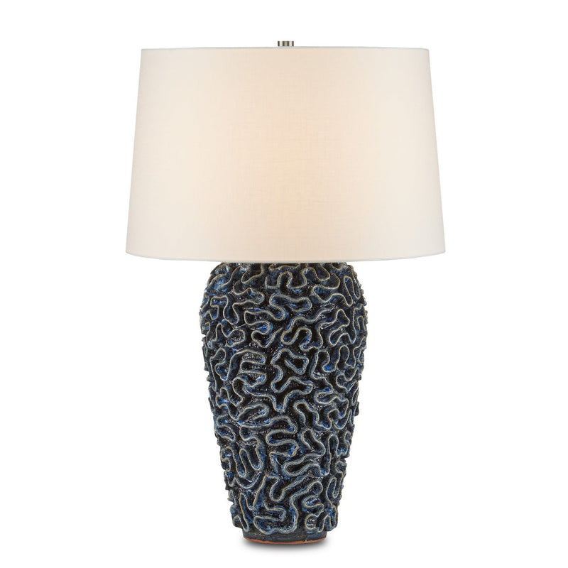 Currey and Company - 6000-0745 - One Light Table Lamp - Milos Collection - Blue
