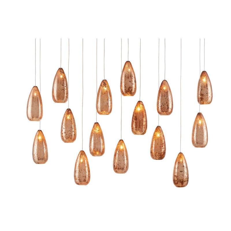 Currey and Company - 9000-0906 - 15 Light Pendant - Rame Collection - Copper