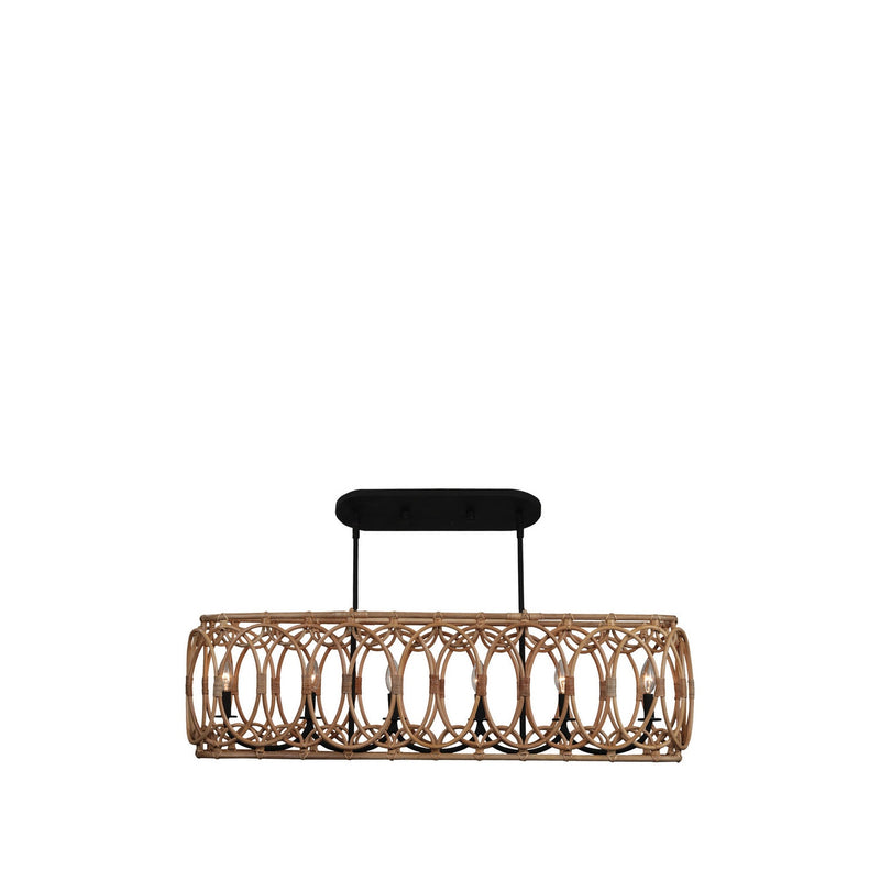 Kalco - 515361MB - Six Light Island Pendant - Tablas - Matte Black