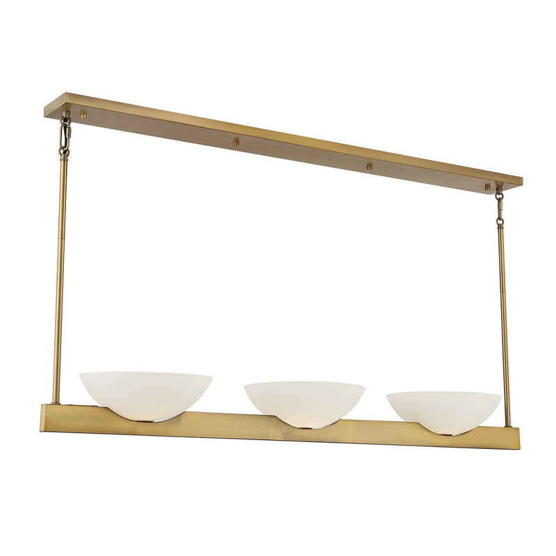 Savoy House - 1-1614-3-322 - Three Light Linear Chandelier - Fallon - Warm Brass