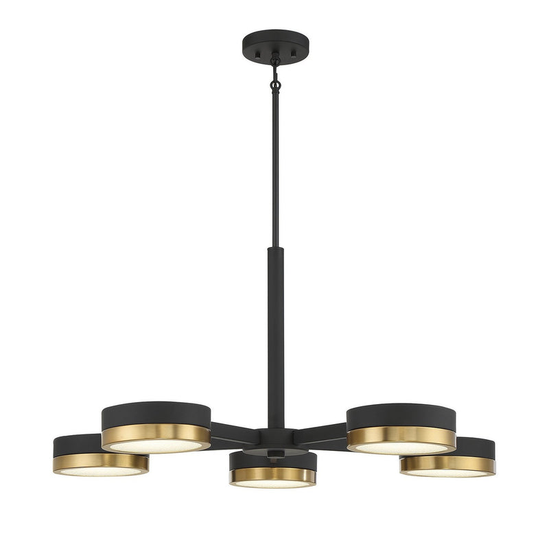 Savoy House - 1-1635-5-143 - LED Chandelier - Ashor - Matte Black with Warm Brass