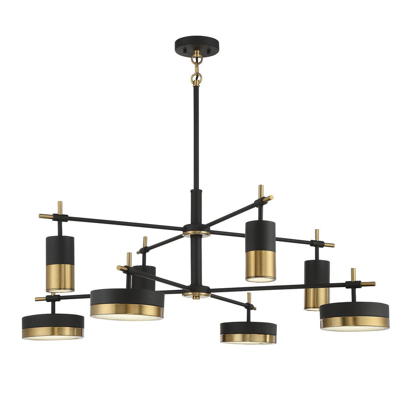 Savoy House - 1-1637-8-143 - LED Chandelier - Ashor - Matte Black with Warm Brass