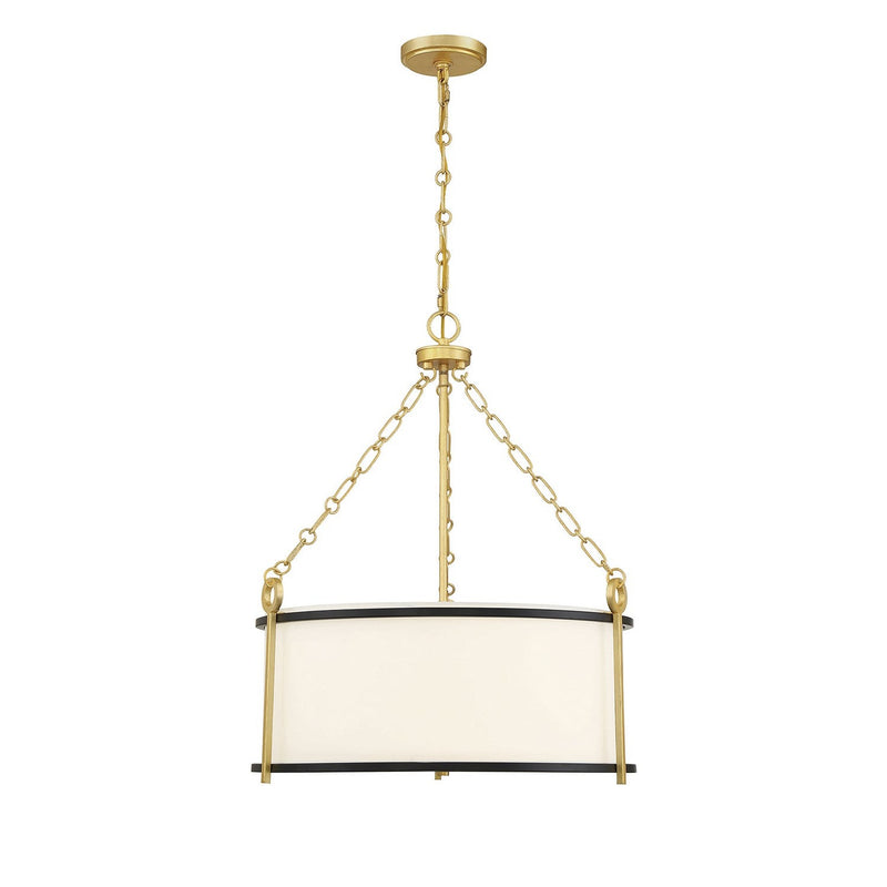 Savoy House - 7-1920-3-261 - Three Light Pendant - Kian - Matte Black with True Gold