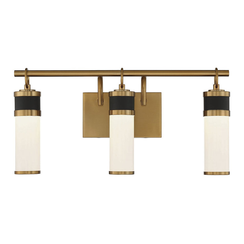 Savoy House - 8-1638-3-143 - LED Bathroom Vanity - Abel - Matte Black with Warm Brass