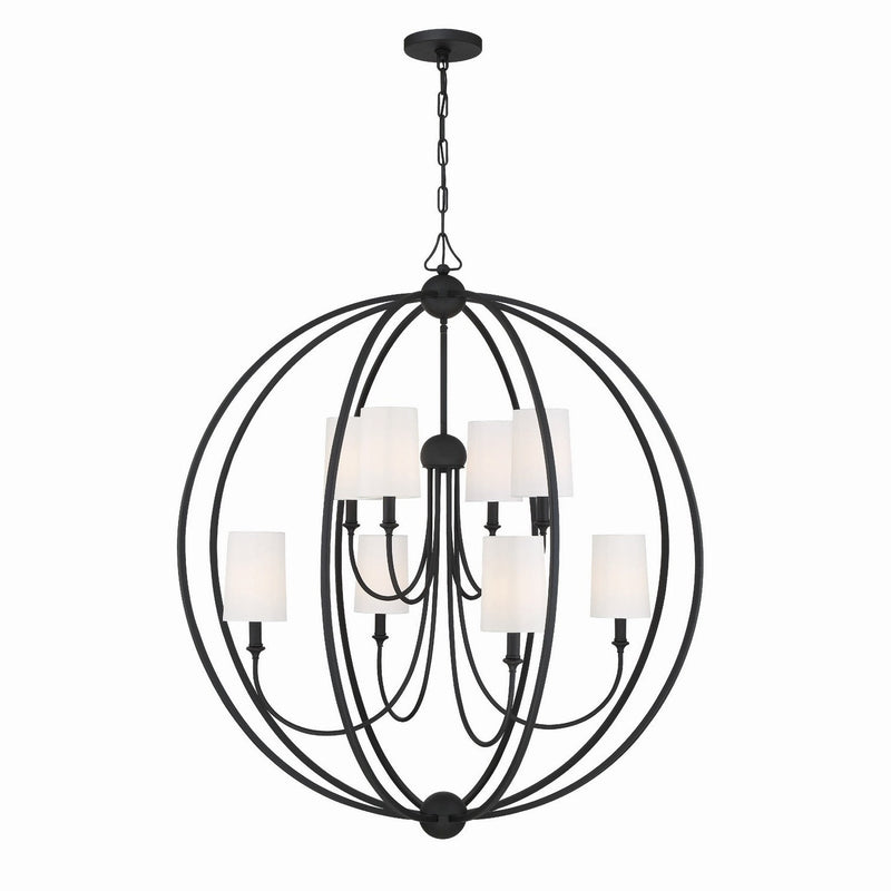 Crystorama - 2246-BF - Eight Light Chandelier - Sylvan - Black Forged