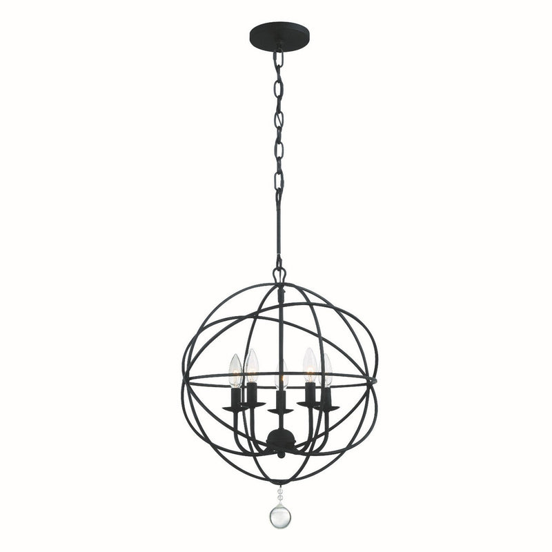 Crystorama - 9224-BK - Five Light Mini Chandelier - Solaris - Black