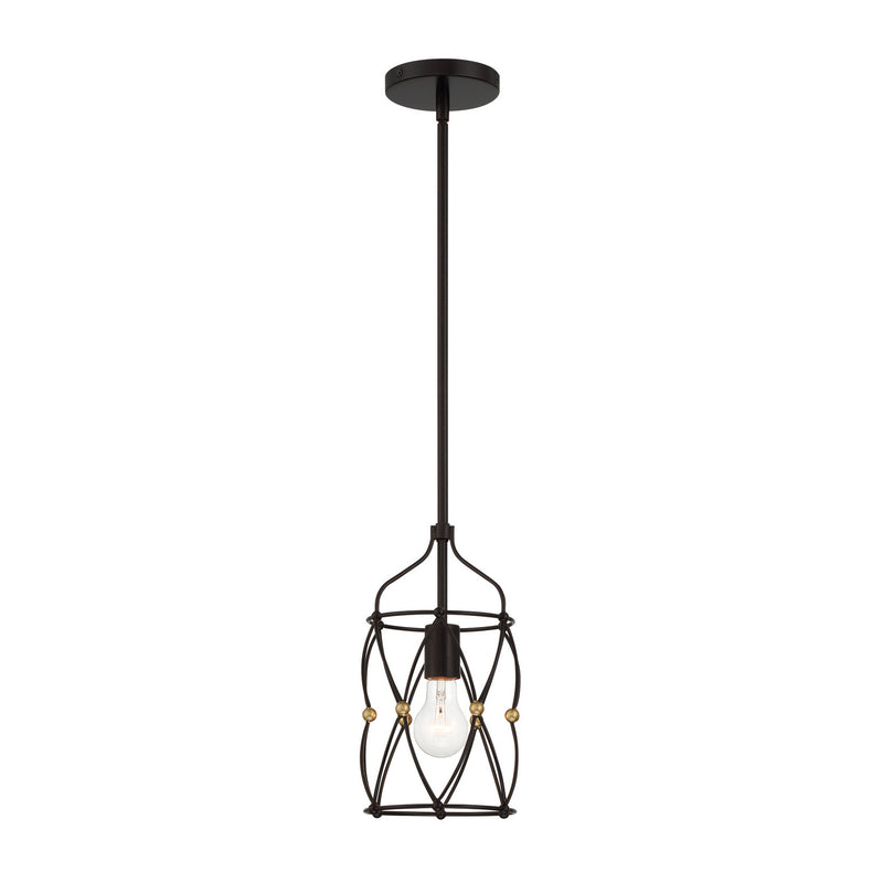 Crystorama - ZUC-A9031-EB-GA - One Light Pendant - Zucca - English Bronze + Antique Gold