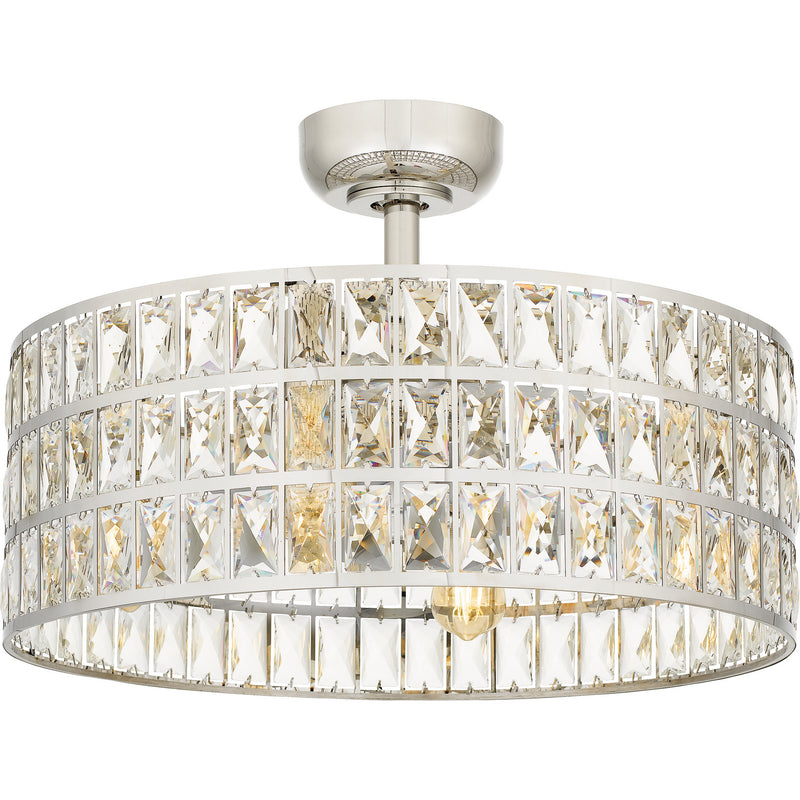 Quoizel - QFA4046PK - Four Light Fandelier - Quoizel Fandelier - Polished Nickel