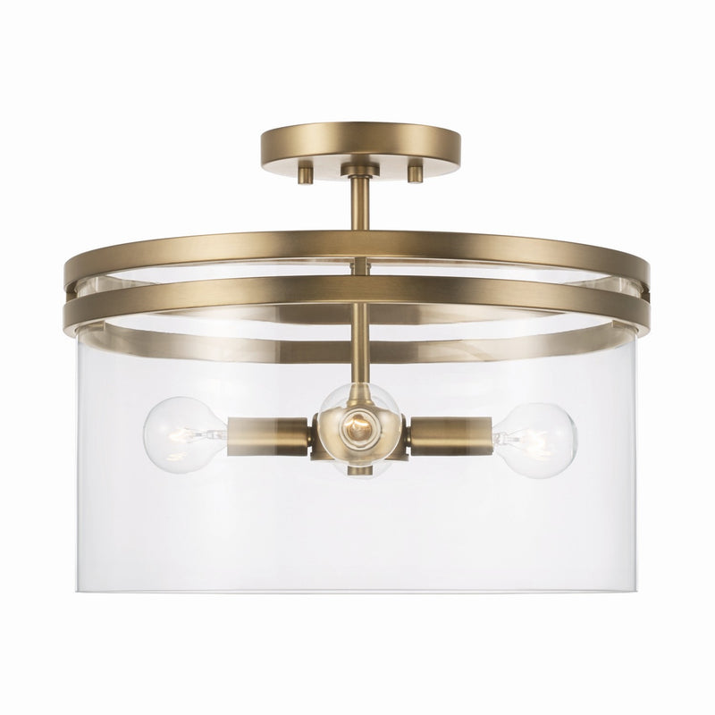 Capital Lighting - 248741AD - Four Light Dual Mount Semi Flush/Pendant - Fuller - Aged Brass