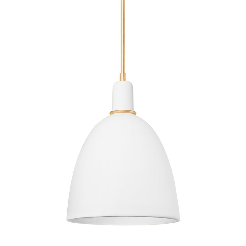 Hudson Valley - 1717-VGL/CMI - One Light Pendant - Copake - Vintage Gold Leaf/Matte Ivory Ceramic