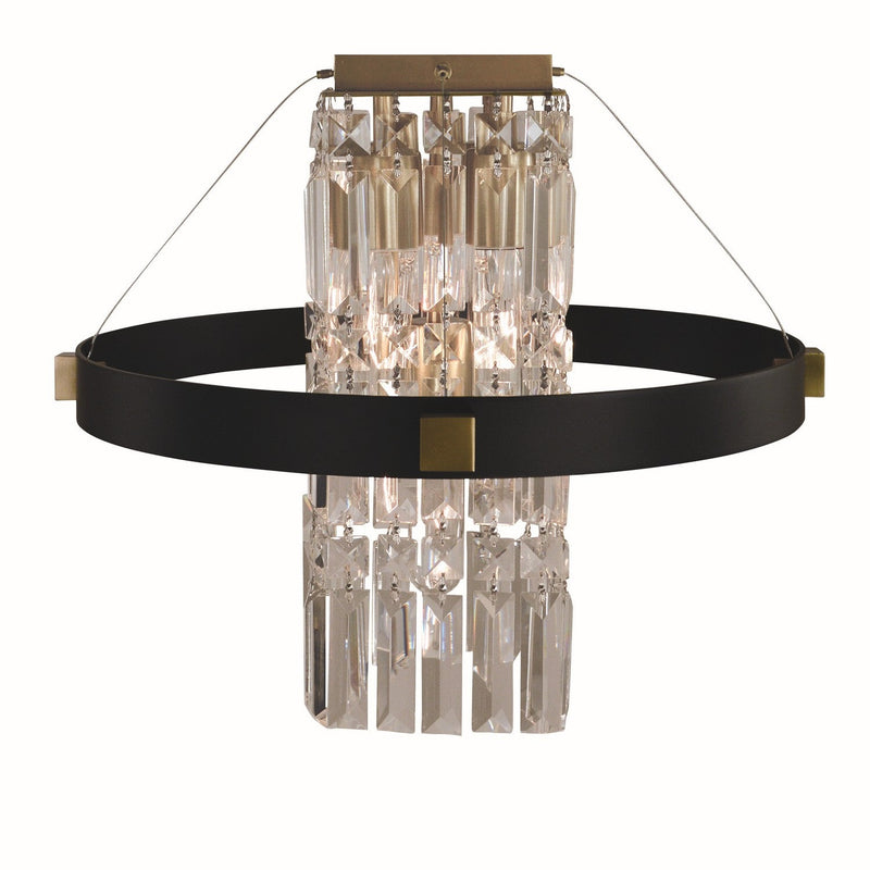 Framburg - 5732 BR/MBLACK - Five Light Flush Mount - Iris - Brush Brass Matte Black