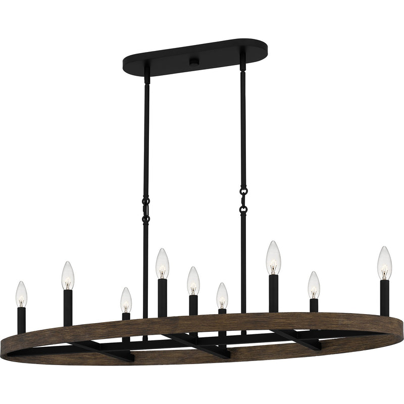 Quoizel - HDR842MBK - Nine Light Linear Chandelier - Hendrix - Matte Black