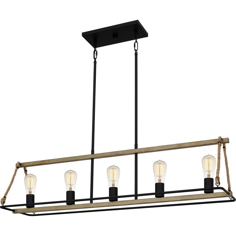 Quoizel - OKP542MBK - Five Light Linear Chandelier - Oak Park - Matte Black