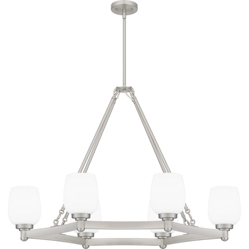 Quoizel - PNG638BN - Six Light Linear Chandelier - Penning - Brushed Nickel