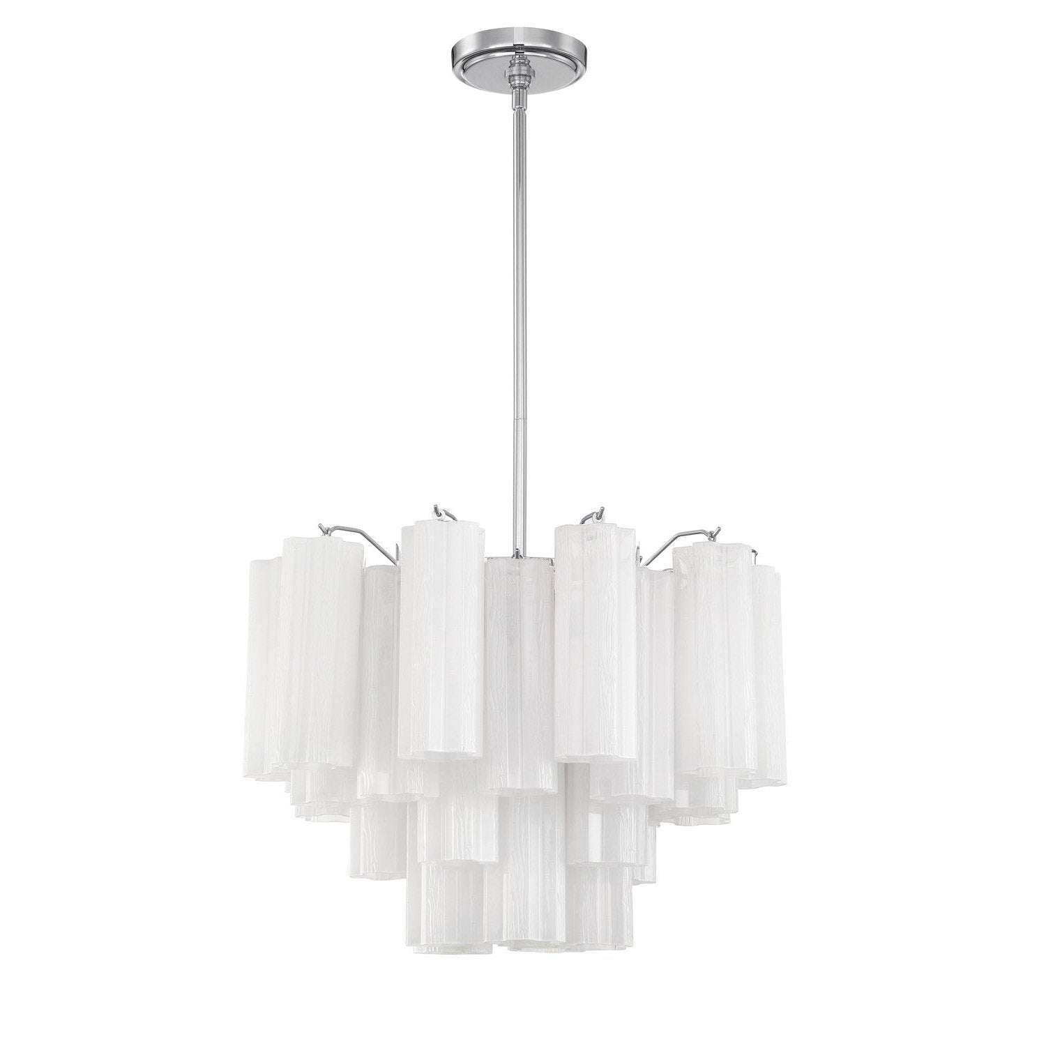 Crystorama - ADD-306-CH-WH - Six Light Chandelier - Addis - Polished Chrome