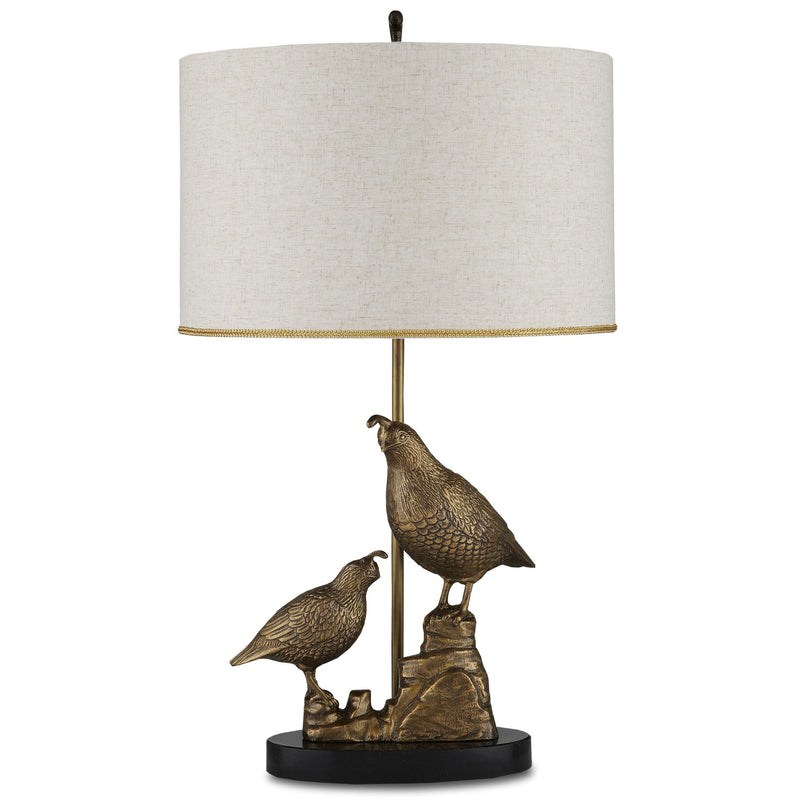 Currey and Company - 6000-0886 - One Light Table Lamp - Codorniz Brass Table Lamp - Antique Brass/Black