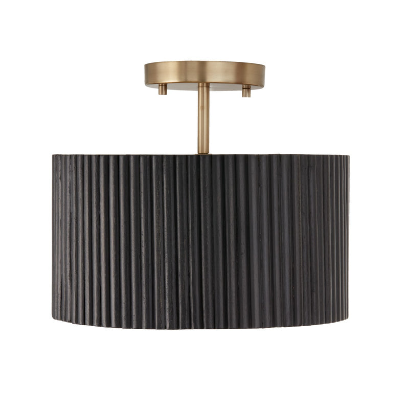Capital Lighting - 250711KR - One Light Semi Flush Mount - Donovan - Black Stain and Matte Brass