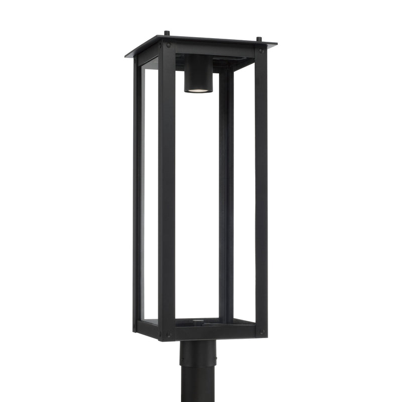 Capital Lighting - 934643BK-GL - One Light Outdoor Post Lantern - Hunt - Black