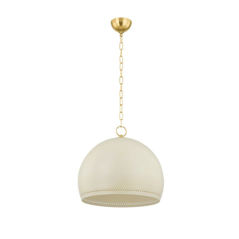 Mitzi - H834701L-AGB/SCR - One Light Pendant - Etna - Aged Brass/Soft Cream