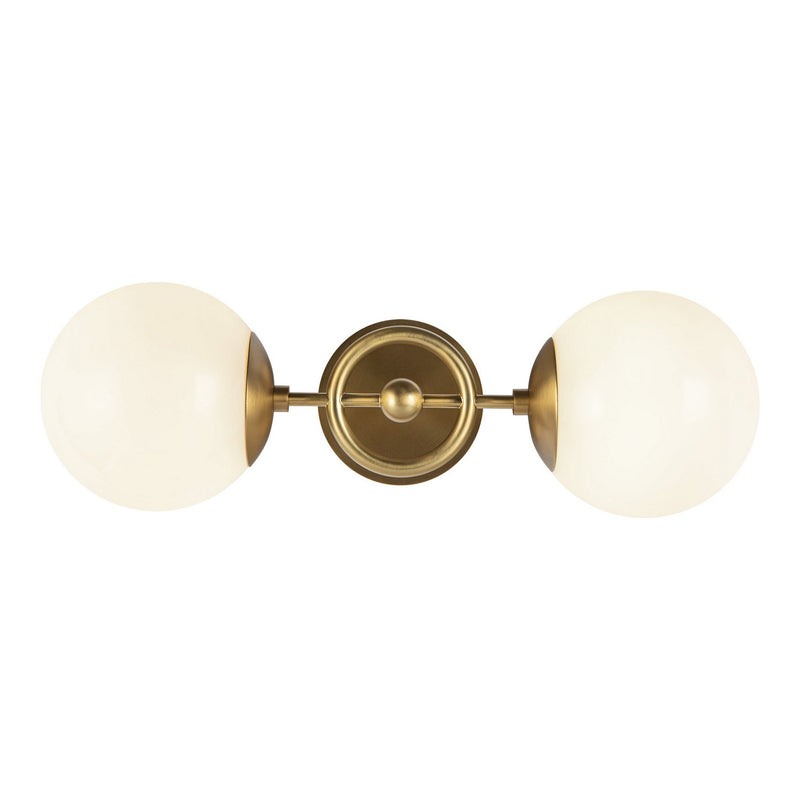 Alora - WV407618BGGO - Two Light Wall Vanity - Fiore - Brushed Gold/Glossy Opal Glass
