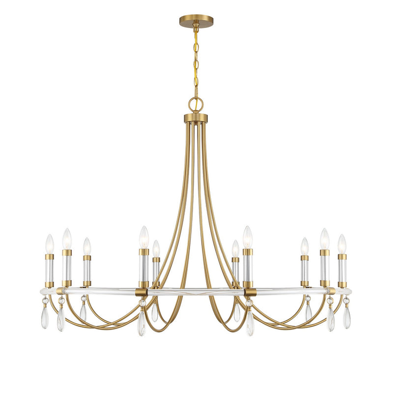Savoy House - 1-7712-10-195 - Ten Light Chandelier - Mayfair - Warm Brass and Chrome