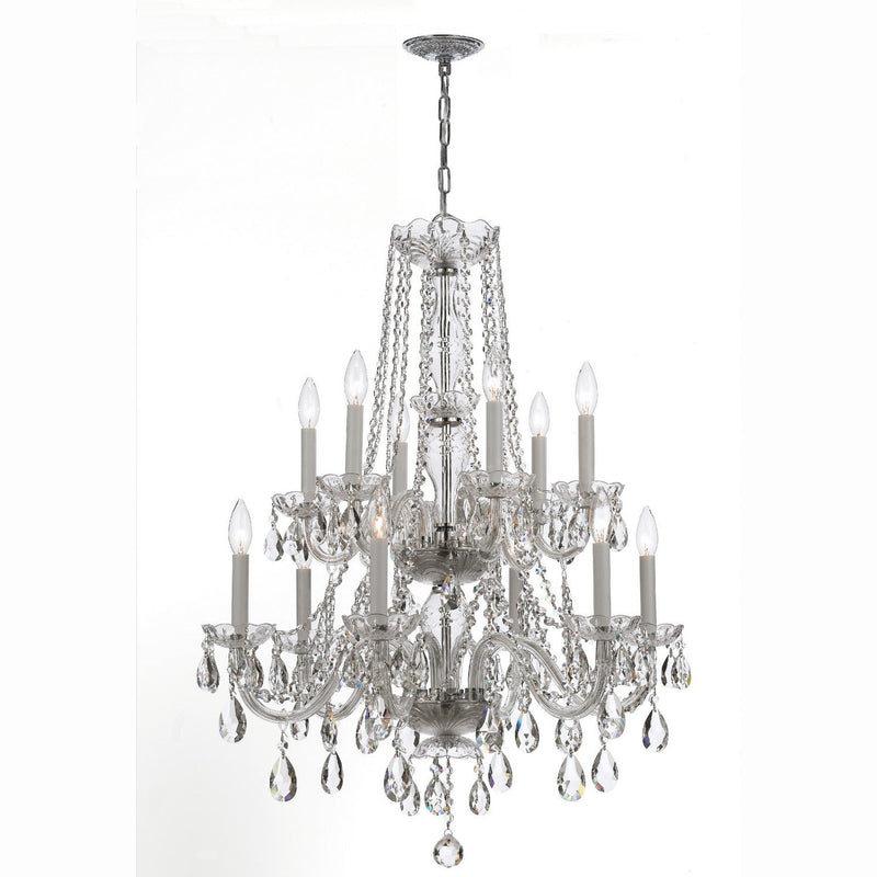 Crystorama - 1137-CH-CL-MWP - 12 Light Chandelier - Traditional Crystal - Polished Chrome