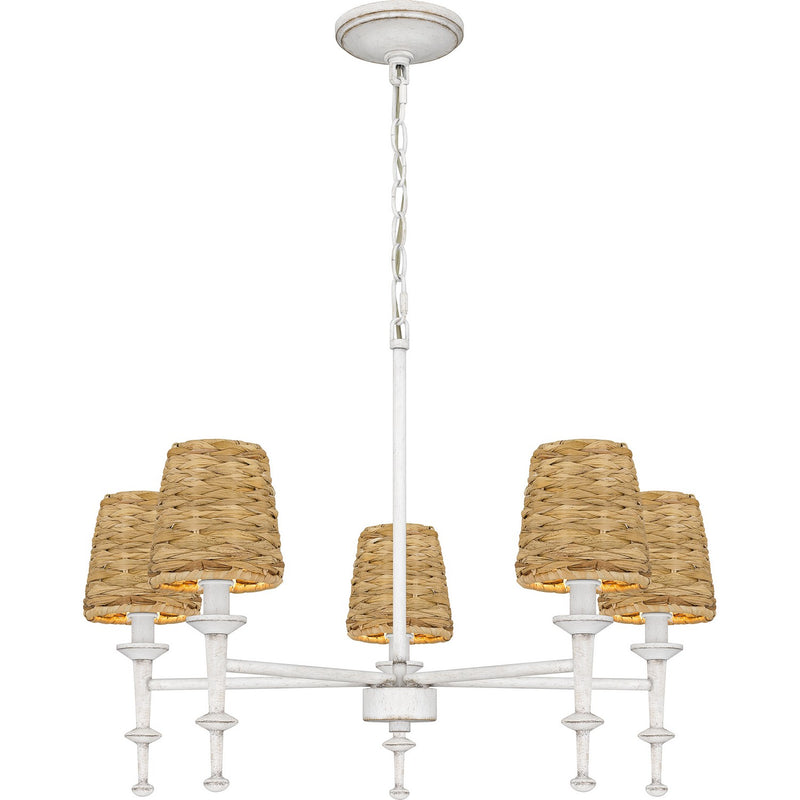 Quoizel - FLA5026AWH - Five Light Chandelier - Flannery - Antique White