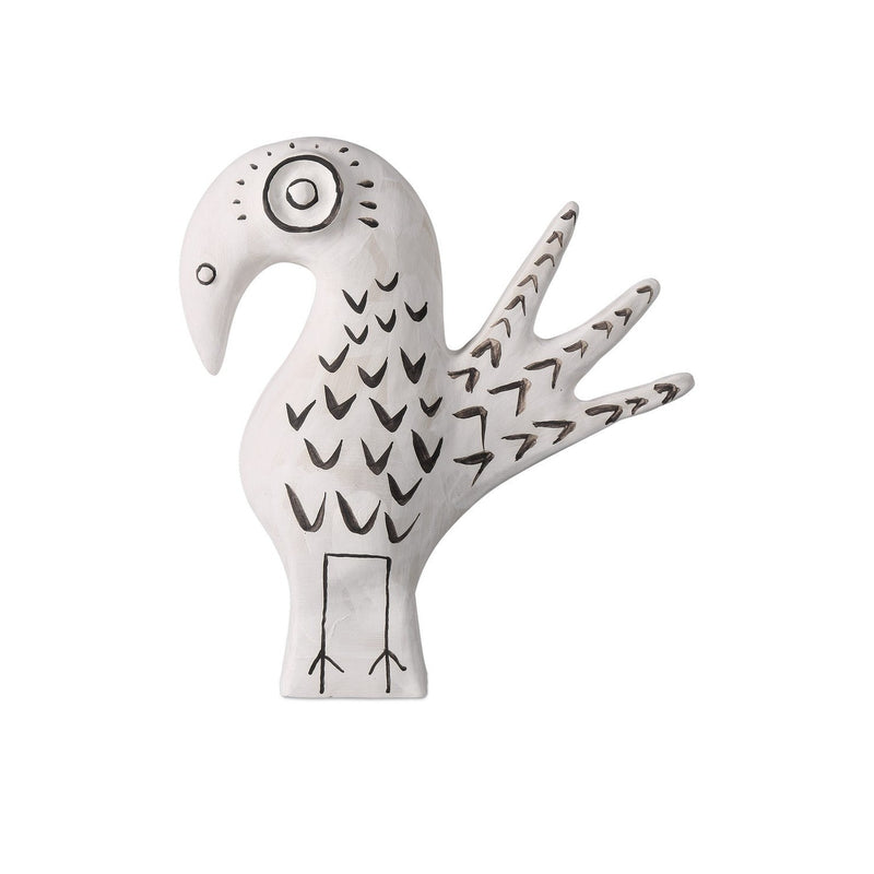 Currey and Company - 1200-0796 - Norman the Peacock - Norman the Peacock - Washed White/Black
