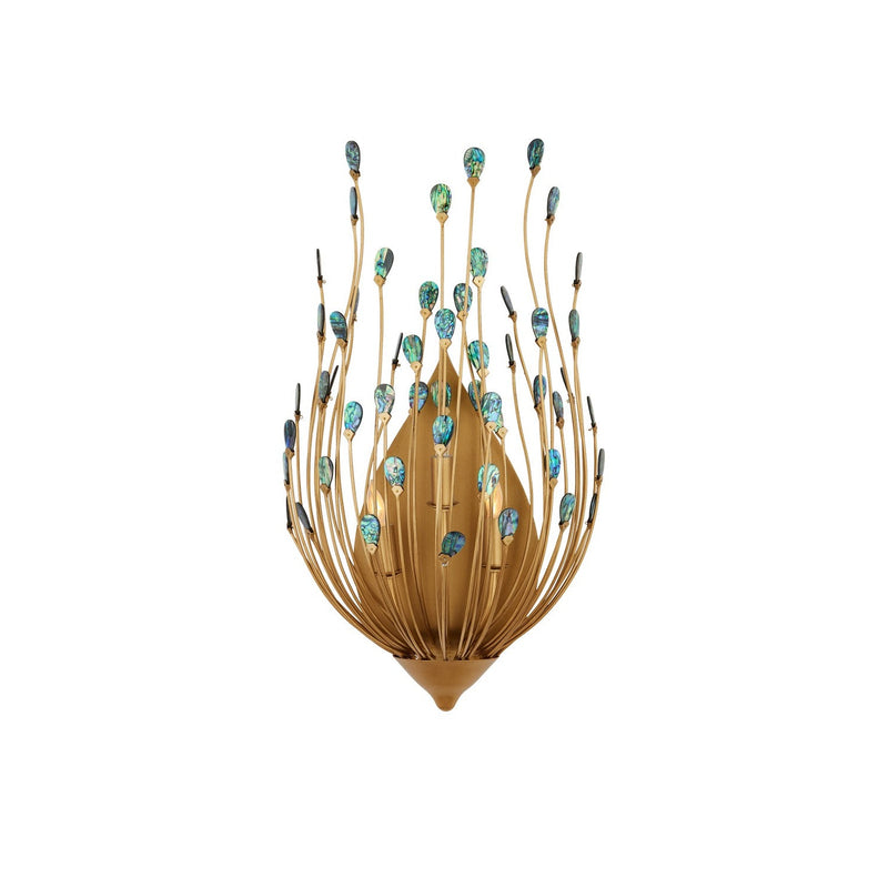 Currey and Company - 5000-0247 - Three Light Wall Sconce - Delphos Collection - Contemporary Gold/Natural