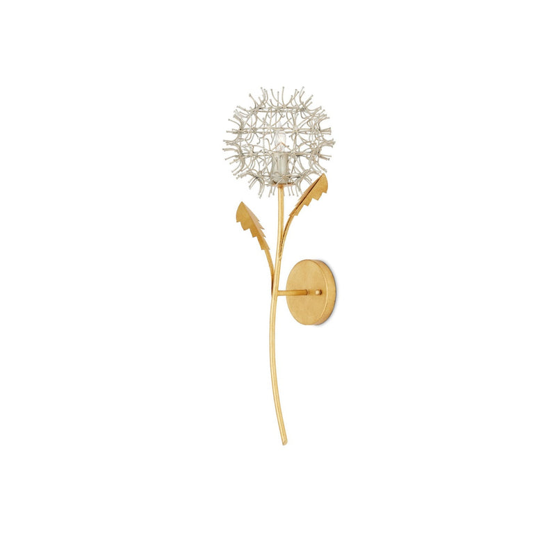 Currey and Company - 5000-0250 - One Light Wall Sconce - Dandelion Collection - Contemporary Silver Leaf/Silver/Contemporary Gold Leaf