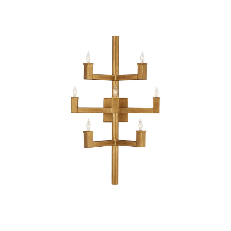 Currey and Company - 5000-0252 - Seven Light Wall Sconce - Andre Collection - Brass