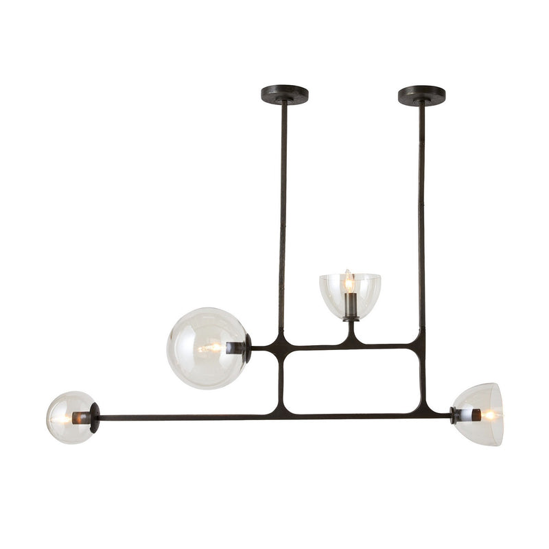 Arteriors - DRC08 - Four Light Linear Chandelier - Dillon - English Bronze/Smoke