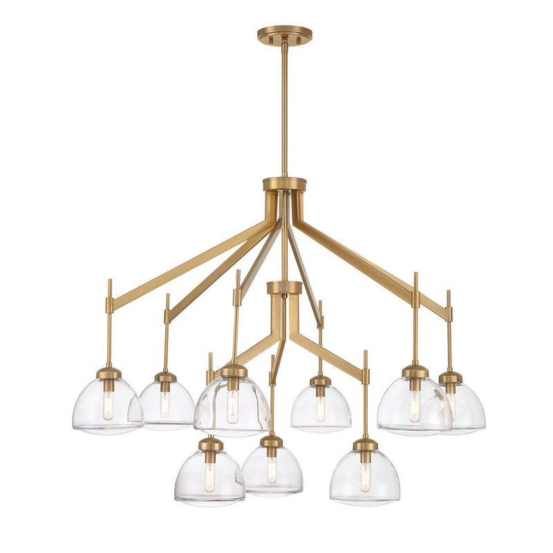 Savoy House - 1-9842-9-322 - Nine Light Chandelier - Corbin - Warm Brass