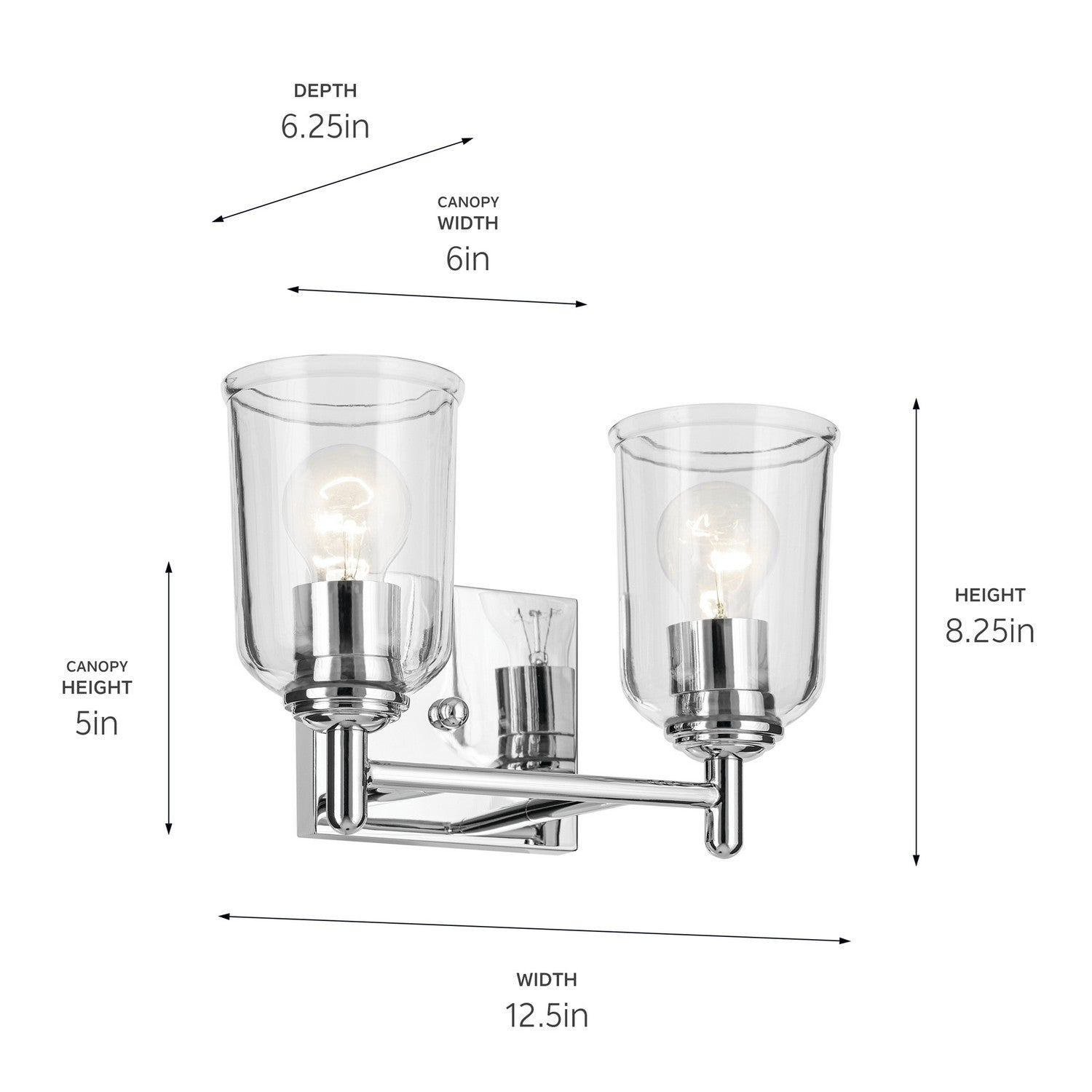 Kichler - 45573CHCLR - Two Light Bath - Shailene - Chrome