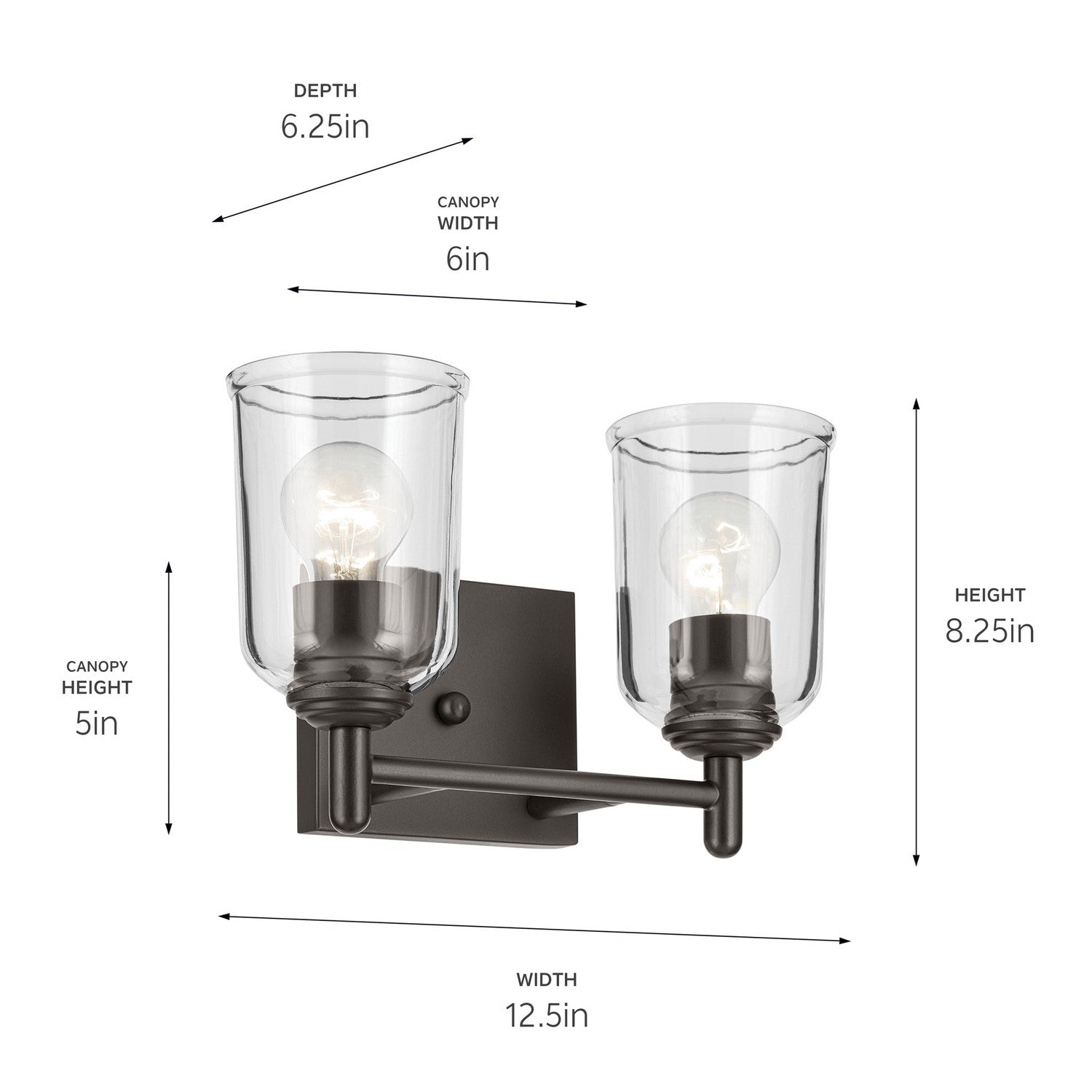 Kichler - 45573OZCLR - Two Light Bath - Shailene - Olde Bronze
