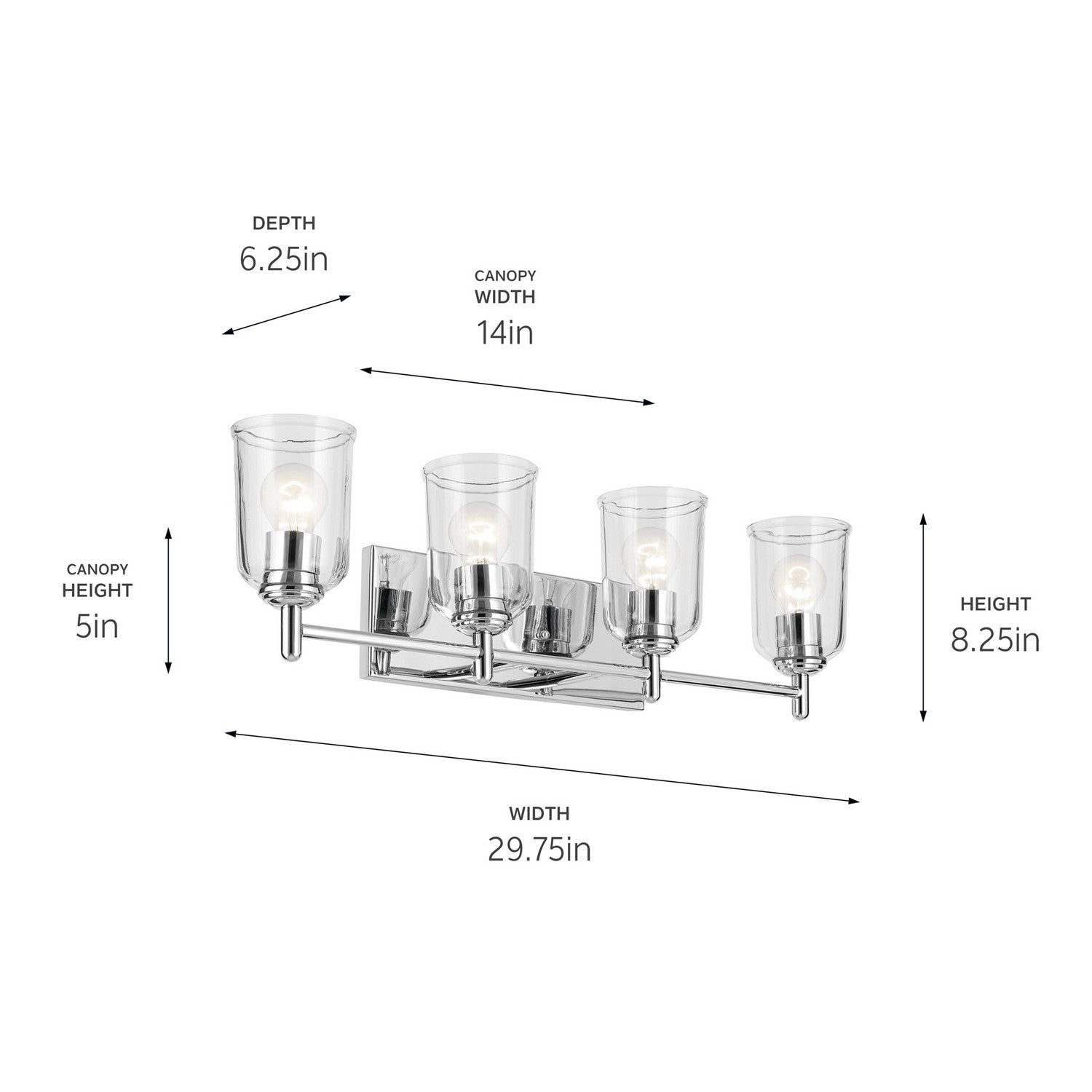 Kichler - 45575CHCLR - Four Light Bath - Shailene - Chrome