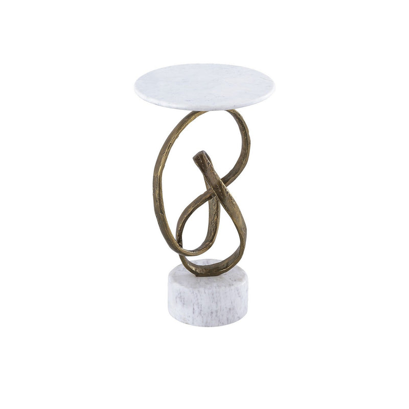 Currey and Company - 4000-0196 - Accent Table - Ruban Accent Table - Antique Brass / Natural
