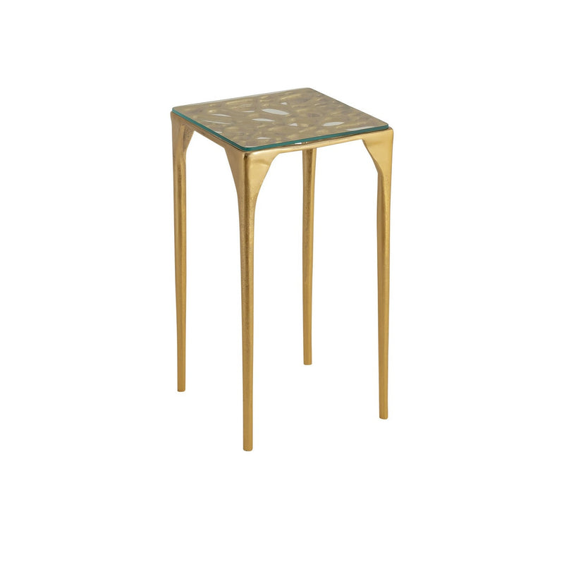 Currey and Company - 4000-0201 - Drinks Table - Honeycomb Drinks Table - Gold / Clear