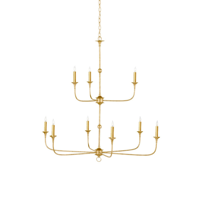 Currey and Company - 9000-1254 - Nine Light Chandelier - Nottaway Collection - Contemporary Gold Leaf / Contemporary Gold