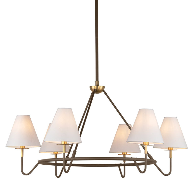 Mitzi - H984806-AGB/BRZ - Six Light Chandelier - Polly - Aged Brass/Bronze